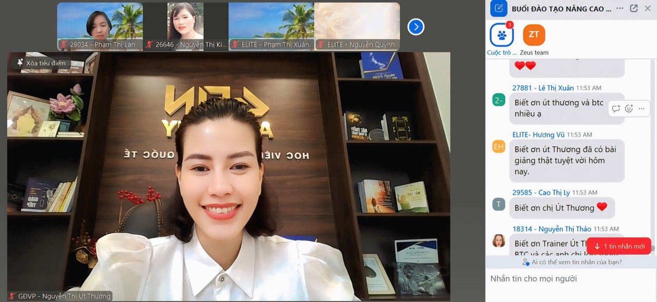 Ảnh chụp phản hồi của người tham gia buổi đào tạo online